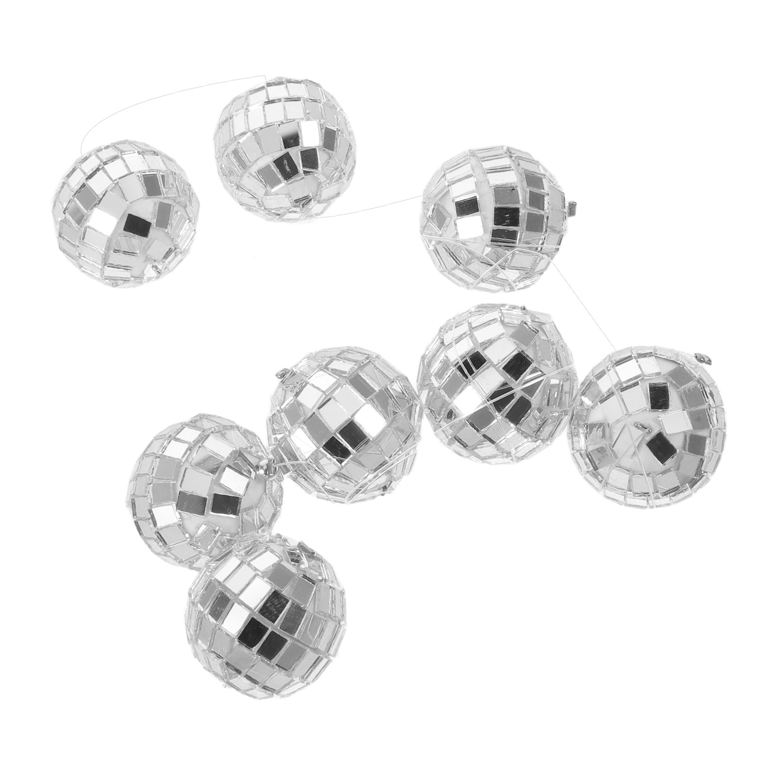Disco Ball Mirror - 4 Adet Disko Topu Çelenk Gümüş