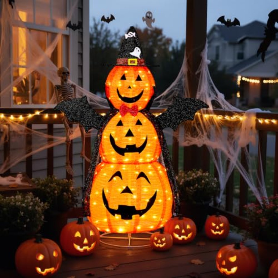 Orange Lighting Decor - Dış Mekan Cadılar Bayramı Süsleri: 5