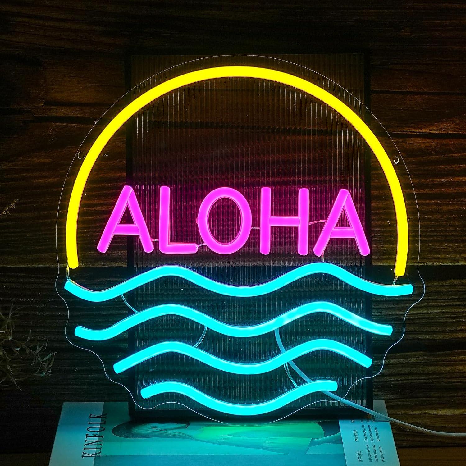 Lighting Decor Rentals - Aloha Gün Batımı Dalgası Neon Tabela