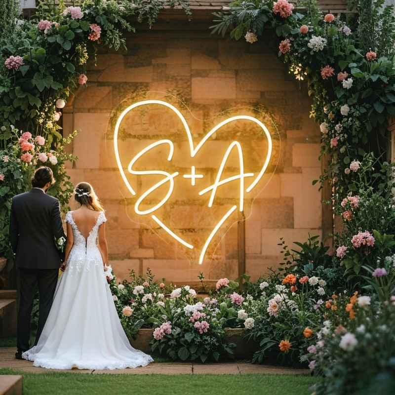 Lighting Decor For Wedding - Özel Harfleri Kalp LED Neon Burcu,