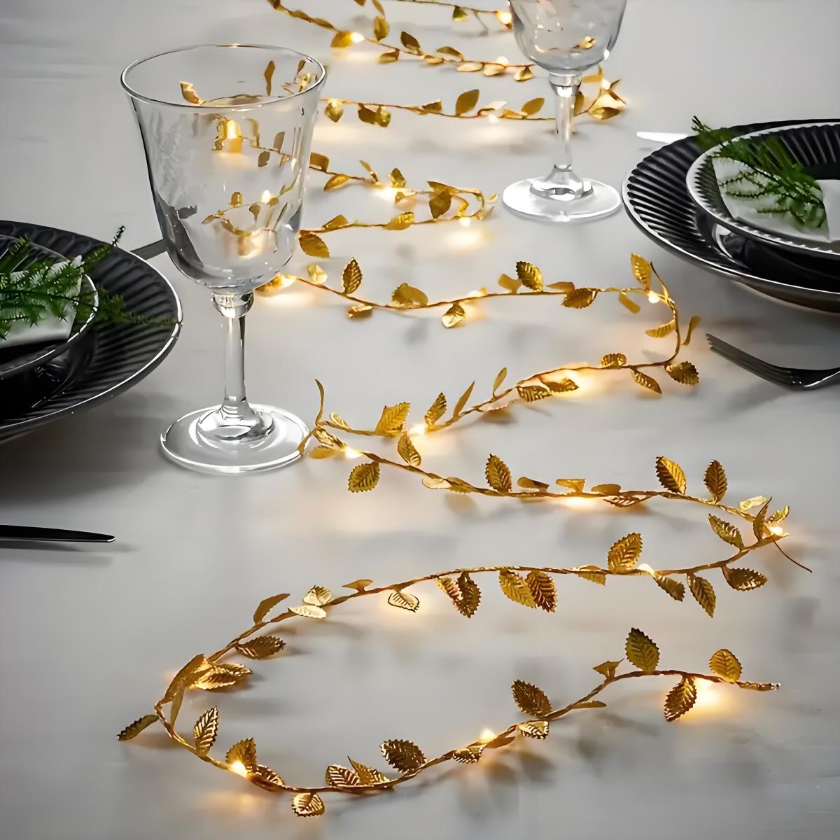 Lighting Decoration For Diwali - Led Romantik Altın Yaprak Peri Işıkları