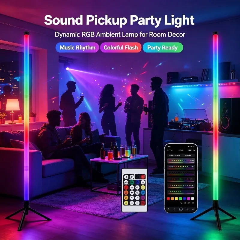 Home Lighting And Decor - 2 Adet 120CM RGB Yer Lambası,