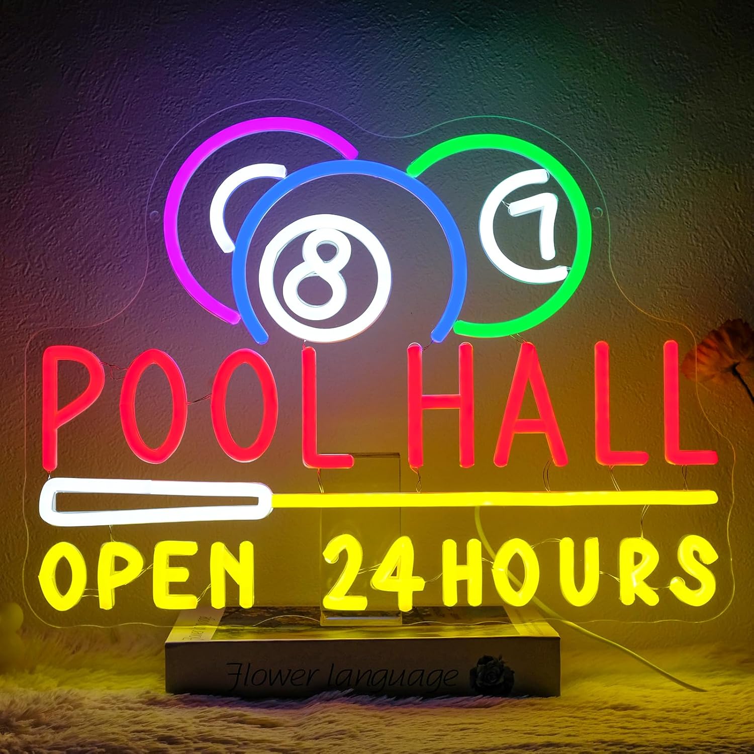Decor Lighting Opening Hours - Bilardo Salonu 24 Saat Açık Neon