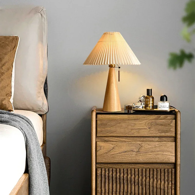 Home Lighting And Decor - Retro Pileli Masa Lambası İskandinav Masif
