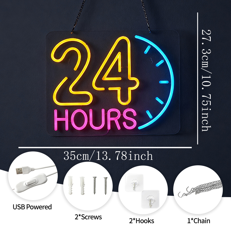 24 Saat Neon Tabela Işıklı Har - Decor Lighting Opening Hours incelemesi ve fiyatı
