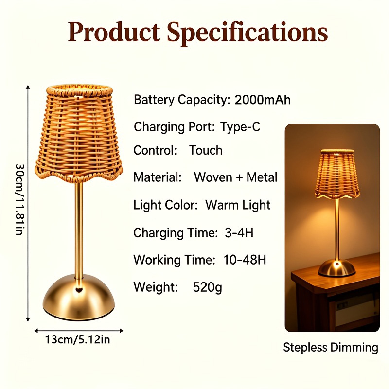 Bohem Dokuma Rattan Sanat Masa - Home Lighting And Decor incelemesi ve fiyatı