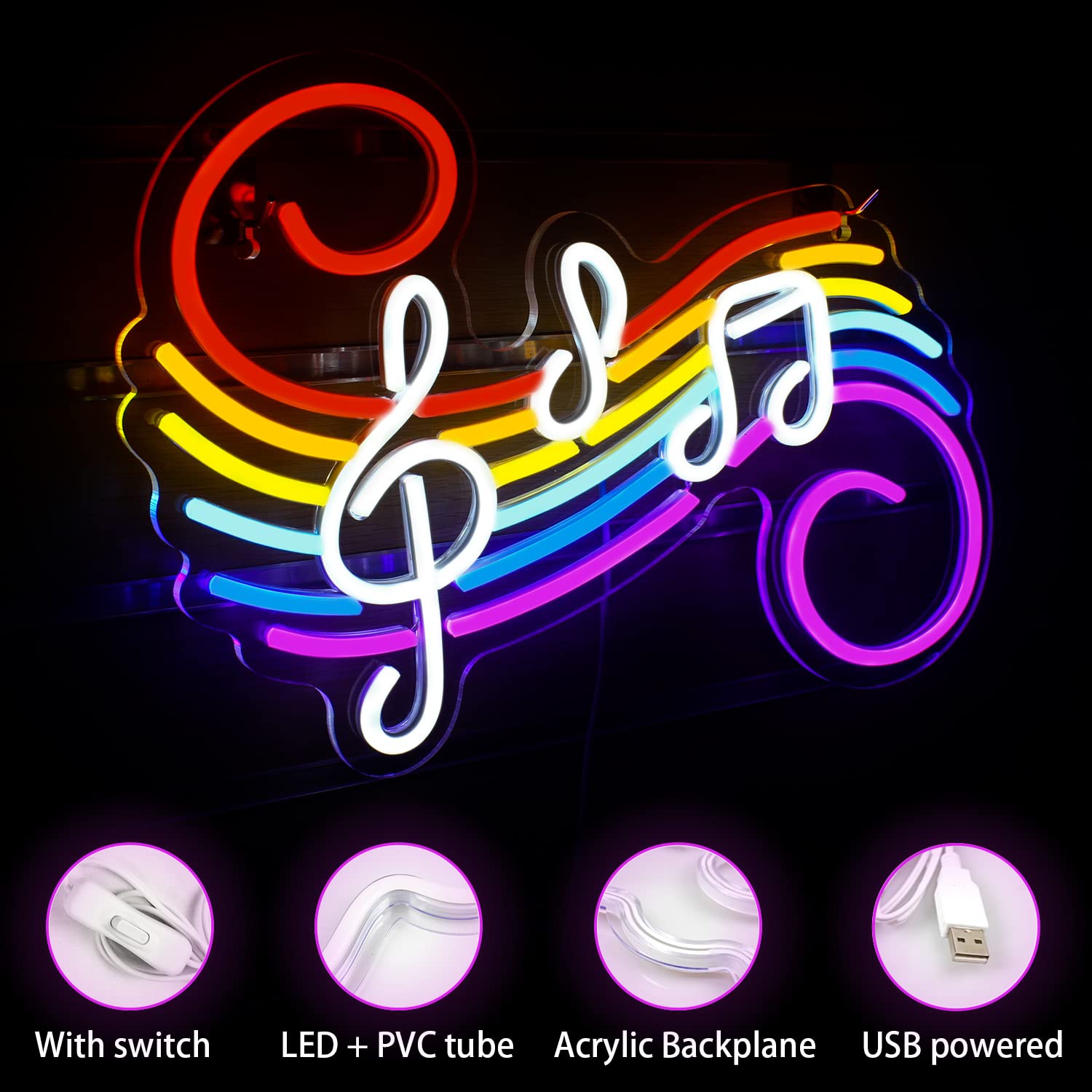 Müzik Notları Neon Tabela Özel - Lighting Decor For Wedding incelemesi ve fiyatı