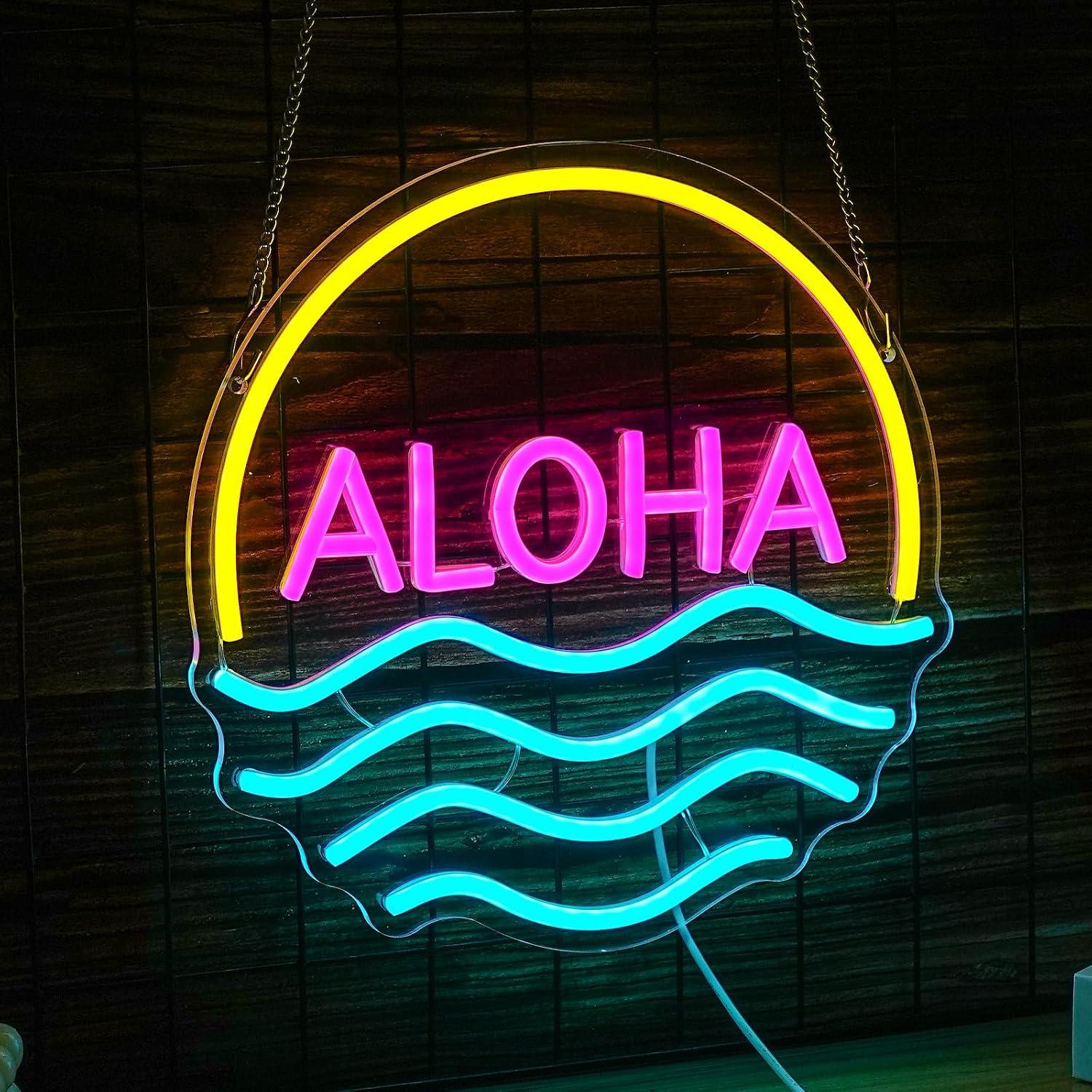 Aloha Gün Batımı Dalgası Neon  - Lighting Decor Rentals incelemesi ve fiyatı