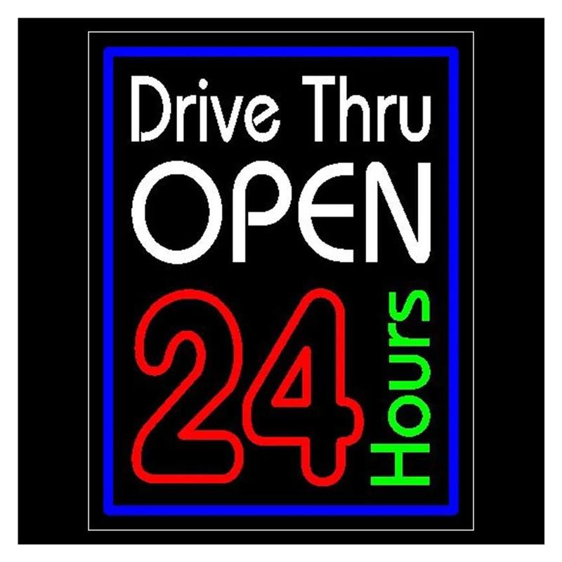 Drive Thru Açık 24 Saat Neon T - Decor Lighting Opening Hours incelemesi ve fiyatı