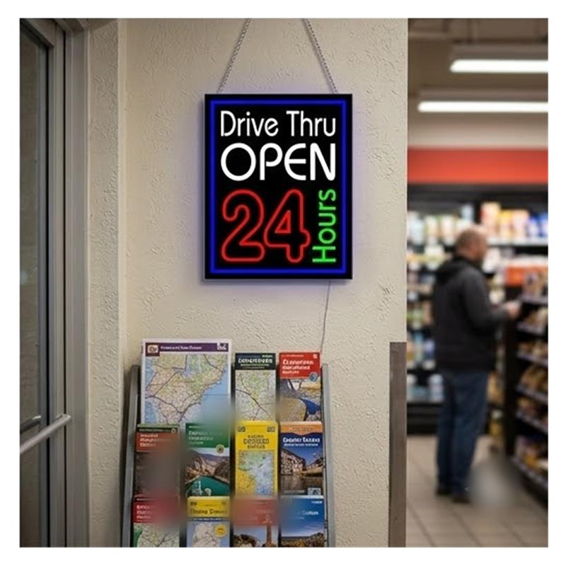 Drive Thru Açık 24 Saat Neon T - Decor Lighting Opening Hours incelemesi ve fiyatı