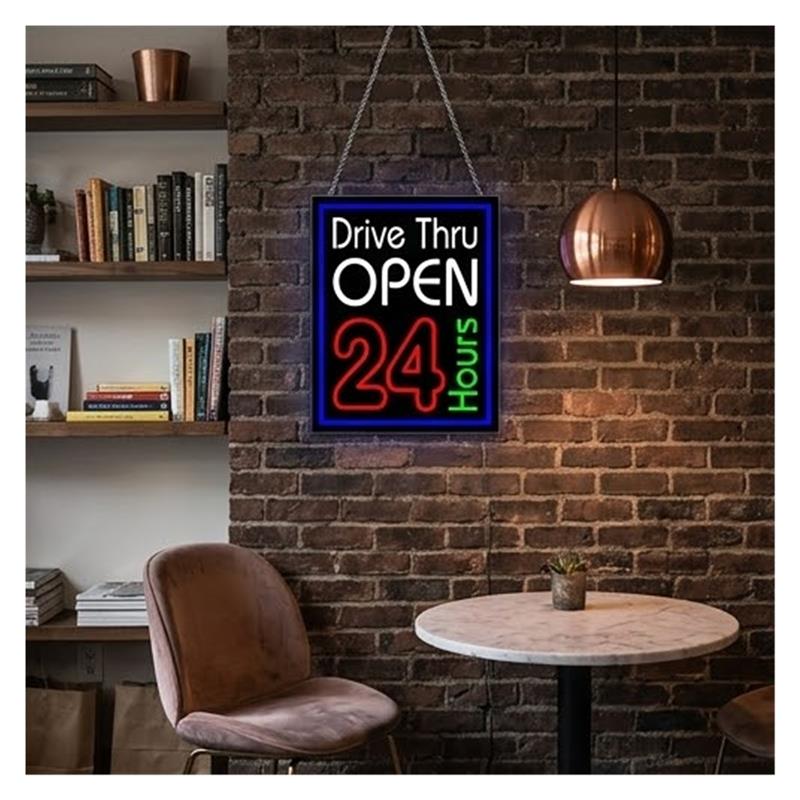 Drive Thru Açık 24 Saat Neon T - Decor Lighting Opening Hours incelemesi ve fiyatı