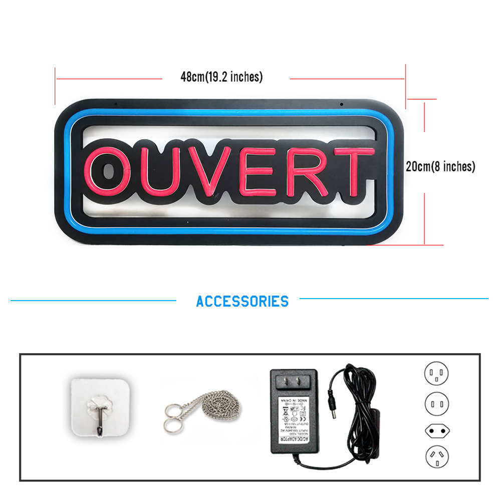 48x 20cm 'OUVERT' Neon Işık Ta - Decor Lighting Opening Hours incelemesi ve fiyatı